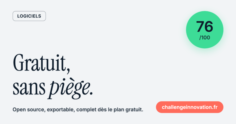 Logiciels : note 76/100 Challenge Innovation